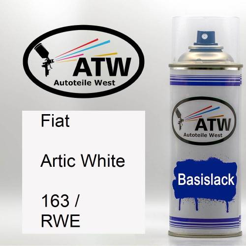 Fiat, Artic White, 163 / RWE: 400ml Sprühdose, von ATW Autoteile West.